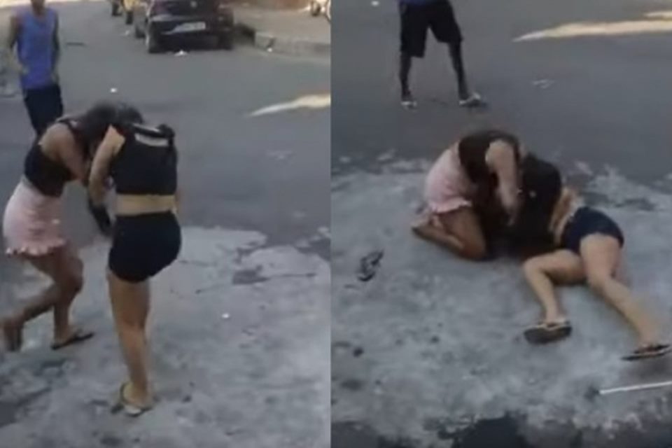 Imagens fortes: jovem espanca e mata amante do pai no meio da rua