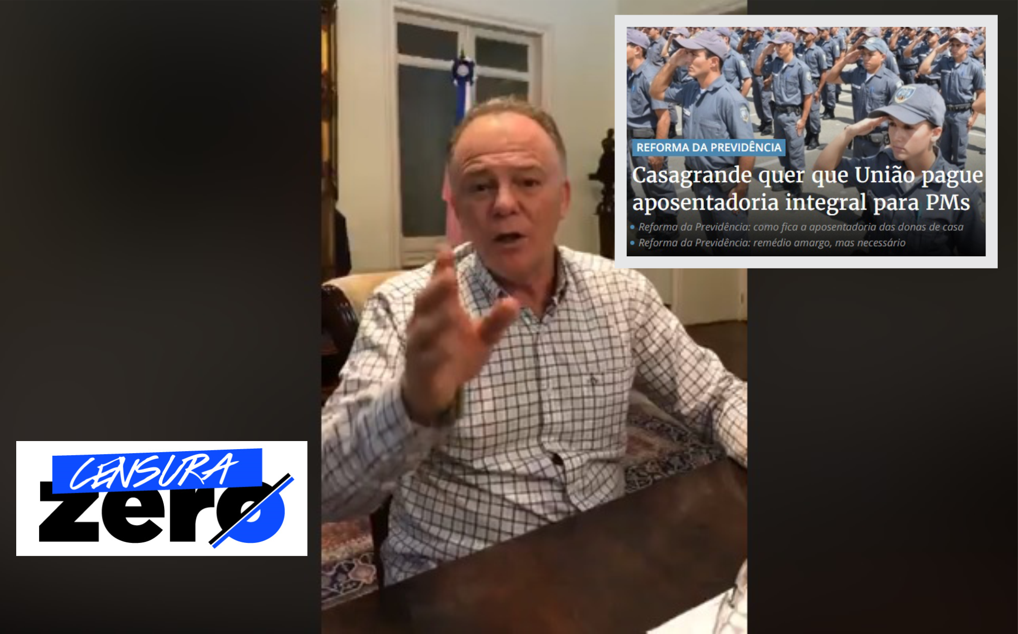 Pelo Facebook, Casagrande corrige Gazeta Online e explica opinião sobre aposentadoria de PMs