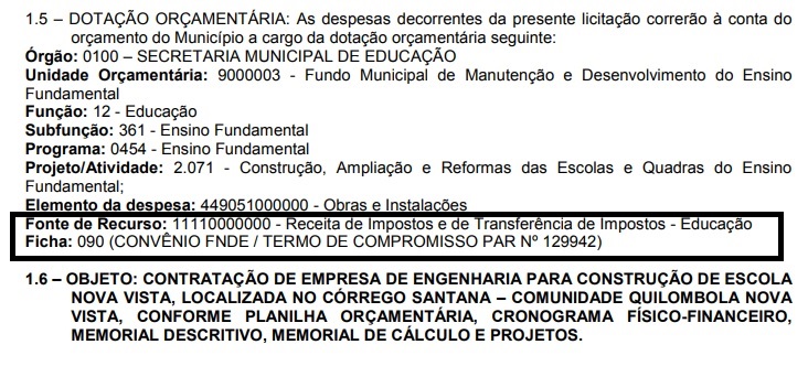 Já com recursos em caixa, gestão Daniel abre licitação para escola quilombola em Nova Vista, zona rural de São Mateus