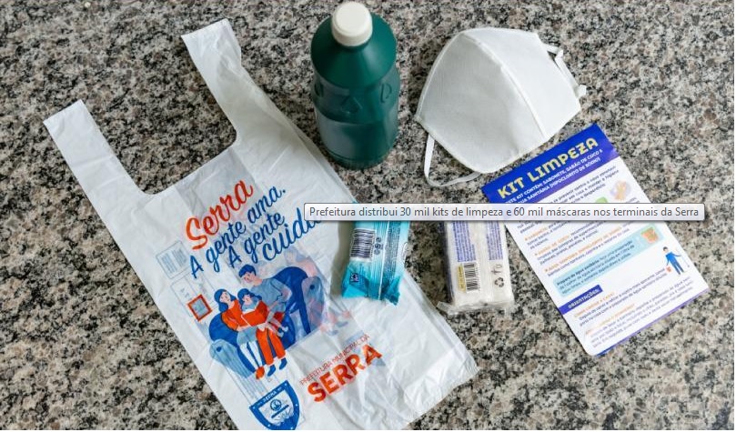 Prefeitura da Serra distribui 30 mil kits de limpeza e 60 mil máscaras em terminais de ônibus