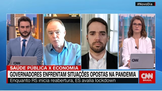 GOVERNADORES NA CNN – Casagrande debate com Eduardo Leite possível lockdown no ES e reabertura no RS