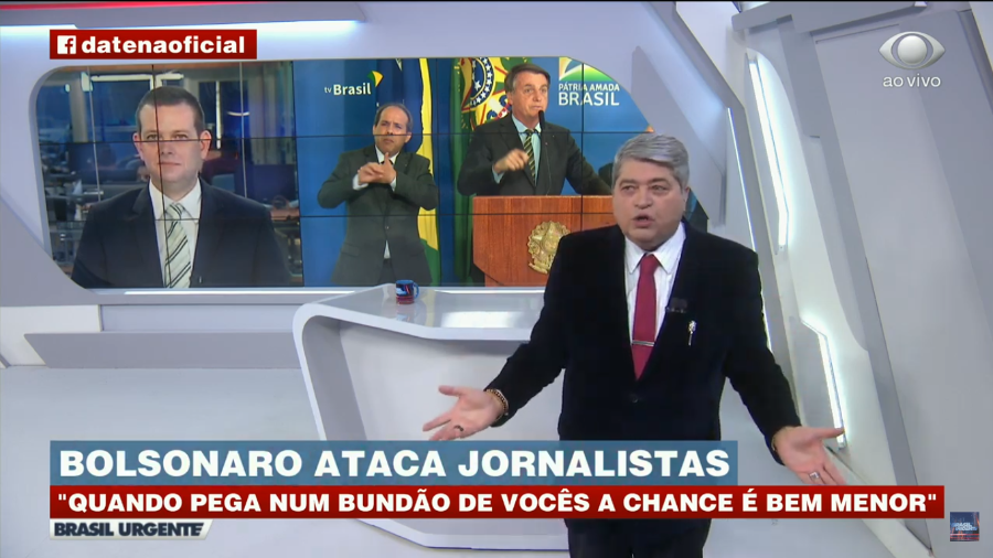 VÍDEO – Datena defende jornalistas e rebate Bolsonaro: ‘Bundão é o senhor’