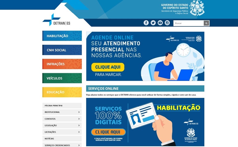Detran-ES orienta sobre agendamento de atendimento presencial e serviços online