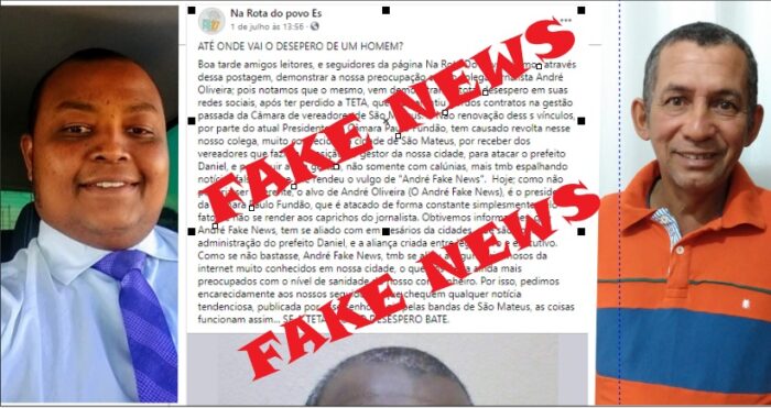 SÃO MATEUS – Assessor de vereador e ex-presidente da Câmara compartilham fake news com citação de Fundão e Daniel