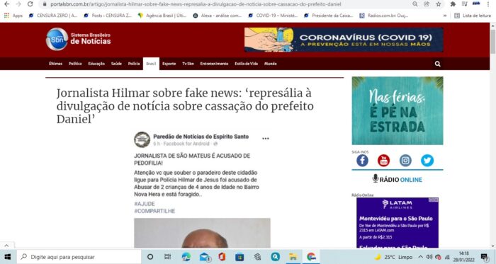 TRISTEZA DE HILMAR – Maldade do gabinete do ódio a mando de Daniel já havia atentado contra a vida de jornalista falecido dia 28; veja vídeo