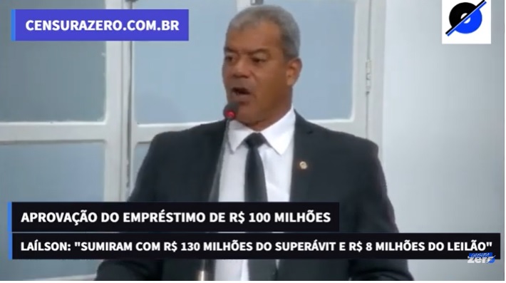 Laílson reforça voto contrário aos R$ 100 milhões: “Sumiram com 130 milhões do superávit e R$ 8 milhões do leilão”