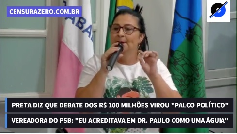 VÍDEO – Preta diz que debate dos 100 milhões virou palco político: “Eu acreditava em Dr. Paulo como águia”