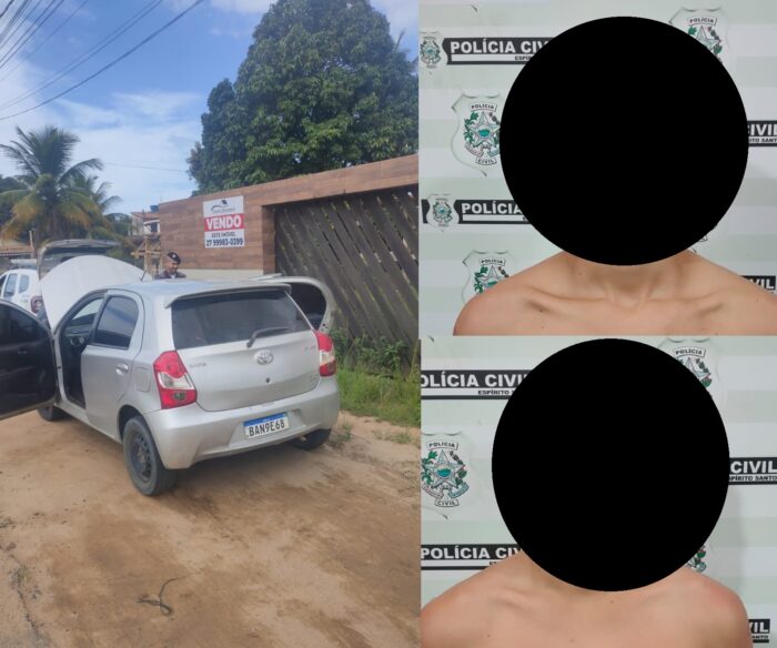 PM flagra dupla acusada de roubos com veículo irregular em Guriri; outro suspeito foi detido com armas e drogas
