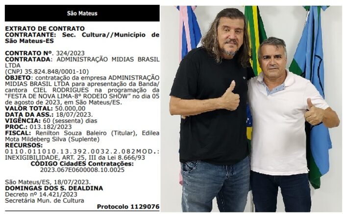 VÍDEO DO ESCÁRNIO – Após show superfaturado de Raquel dos Teclados por R$ 75 mil, Isael escancara farra com dinheiro público na Fe$ta de Nova Lima e ‘ganha’ do Prefeito apresentação de Ciel Rodrigues por R$ 50 mil: “Sou quinem Daniel mermo: gosto de festa!”