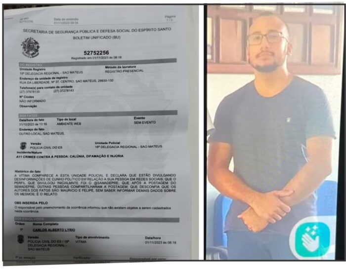 ELEIÇÕES 2024 – Dono do Samadeprê é identificado após ataques a Carlinhos Lyrio; pré-candidato a prefeito aciona Polícia Civil contra Edmilson Barros Pereira Júnior, que, além de administrar anonimamente perfil de Instagram, é suspeito de atuar com perfis falsos em grupos de WhatsApp